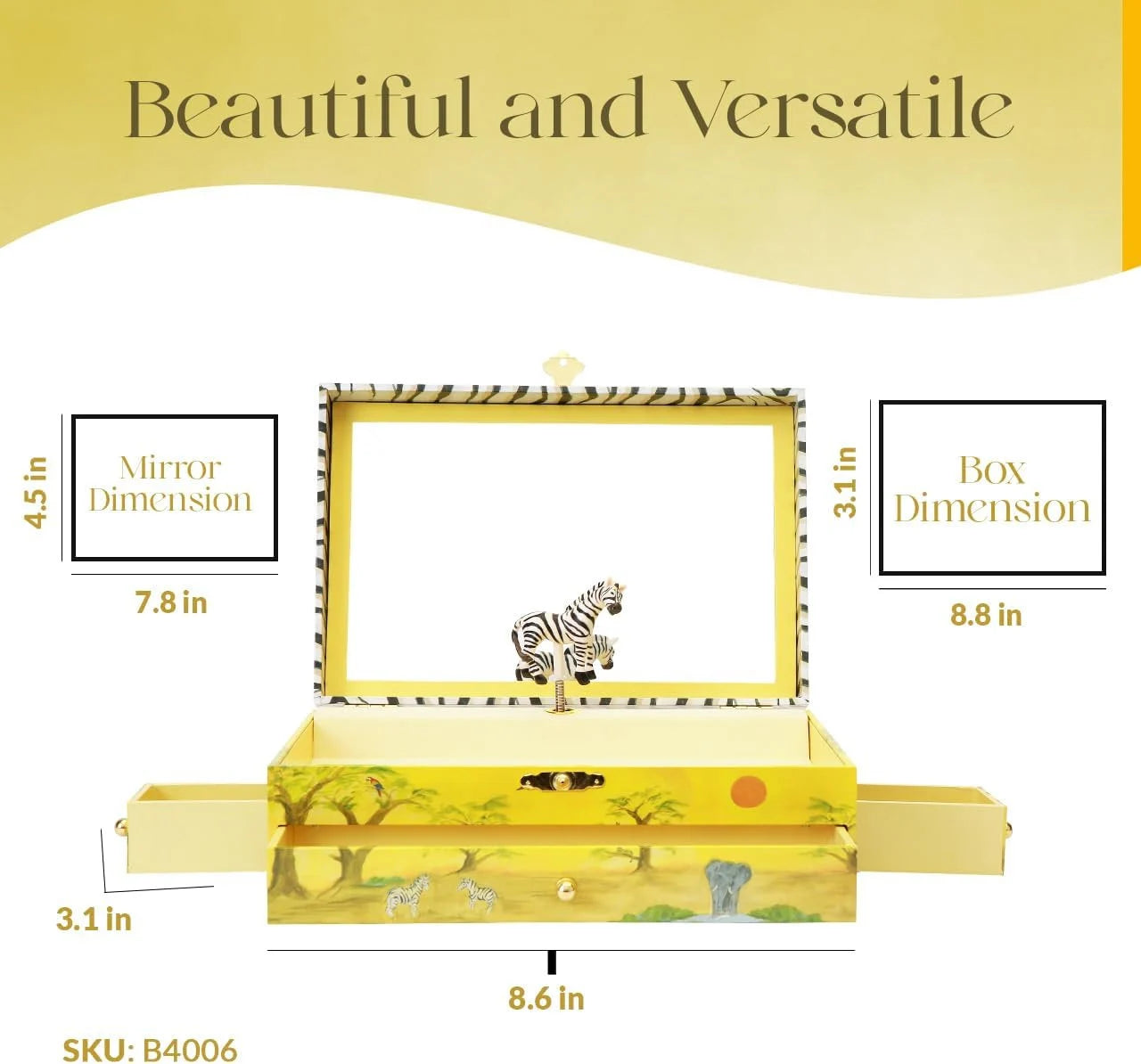 B4006 Zebra Melody Jewelry Box Enchantmints