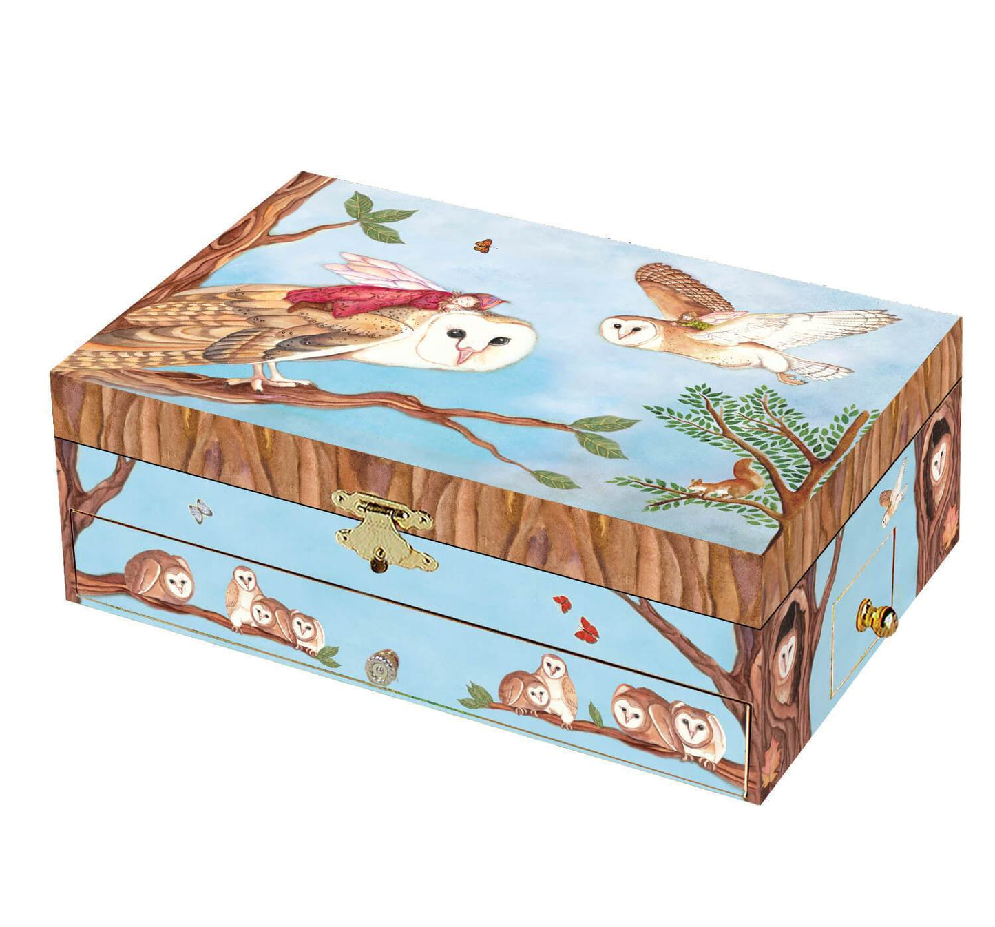 owl travellers music box closed