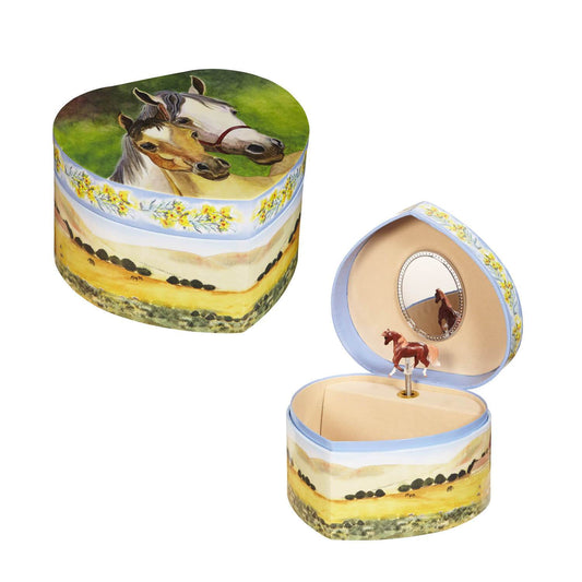 love of horses heart music box