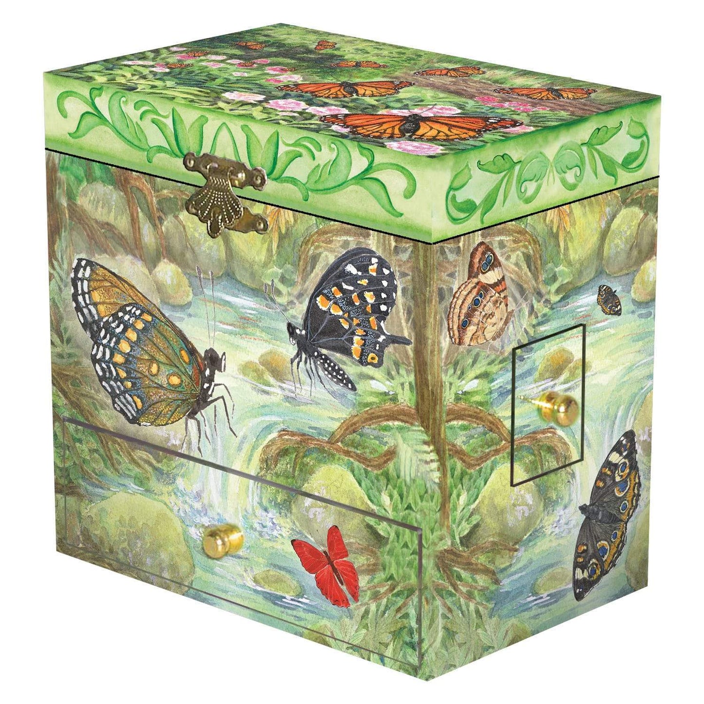 Monarch Butterflies music box closed
