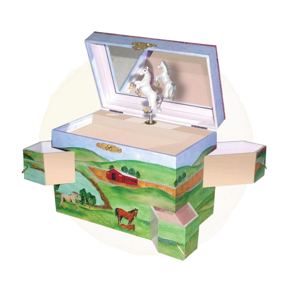 Hideaway Horse Music Box open