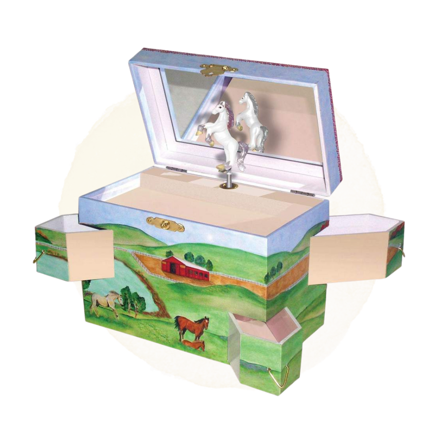 Hideaway Horse Music Box open