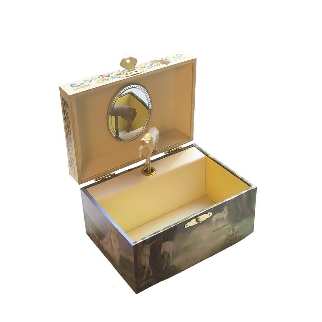 Gentle Unicorn Small Music Box open