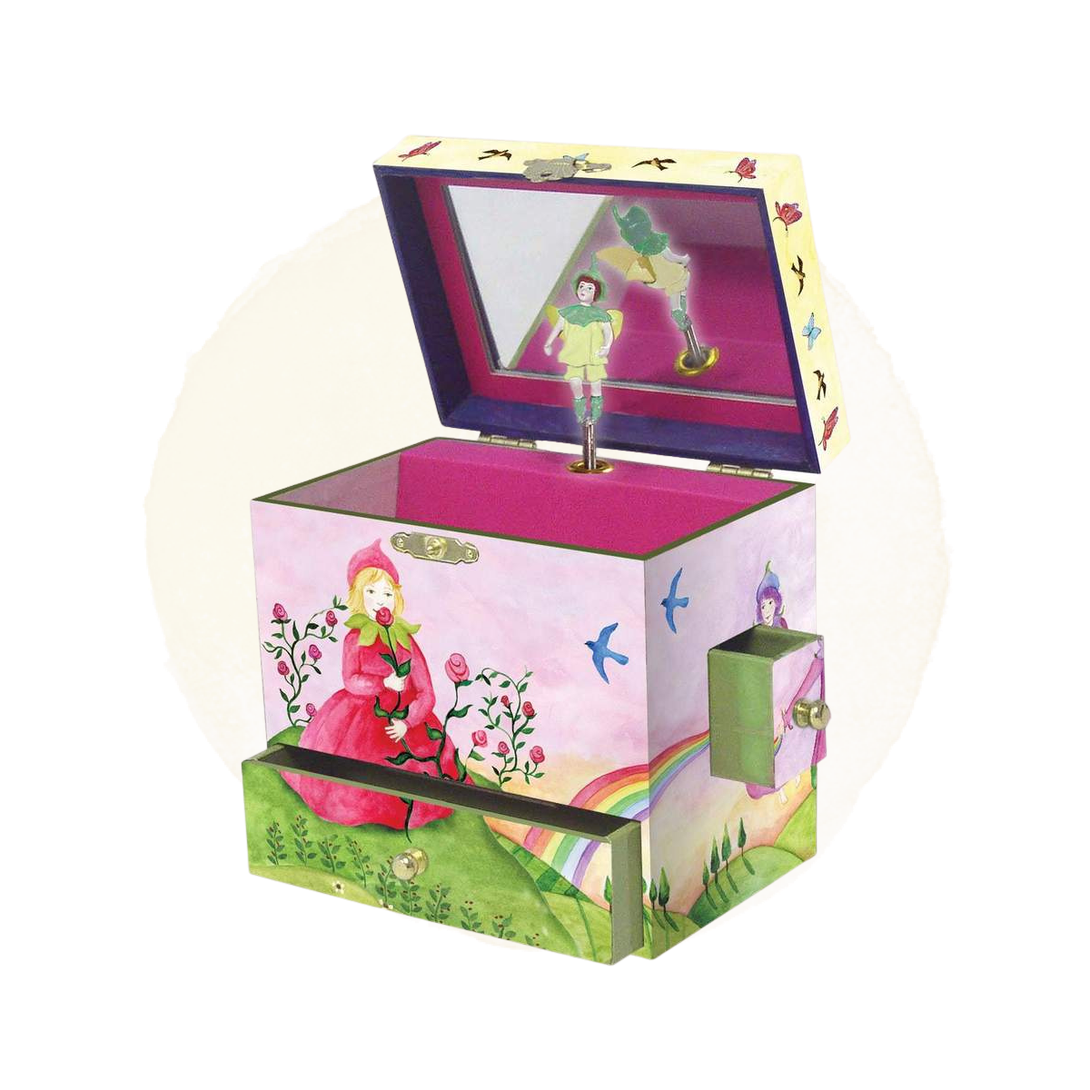 spring burst music box open