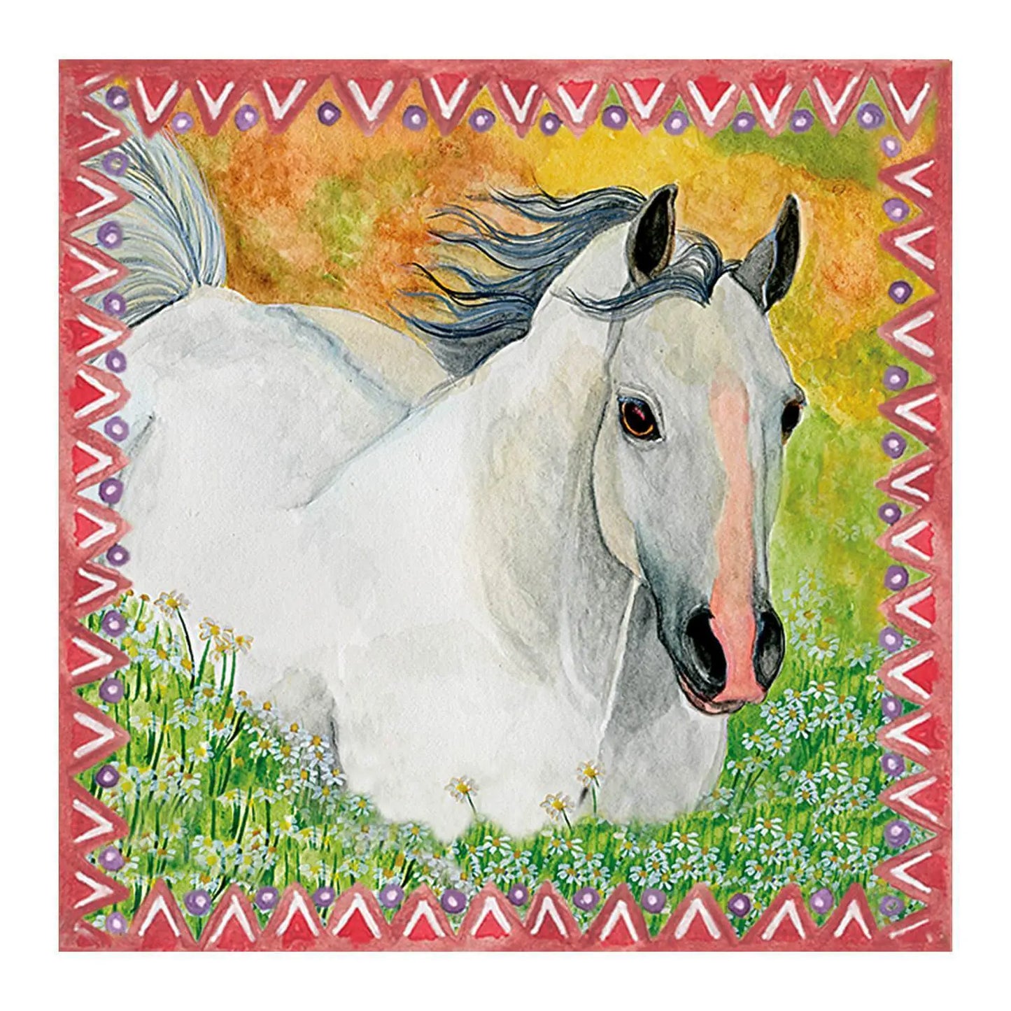 Horse in Meadow tiny treasure box top