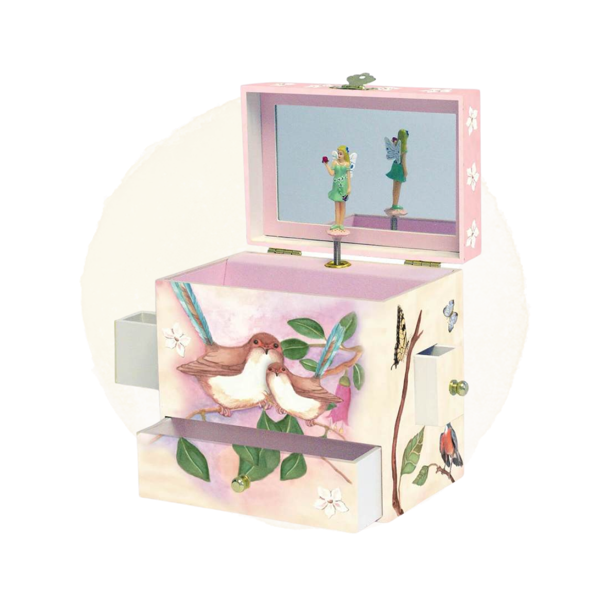 sweet fairy wrens music box open