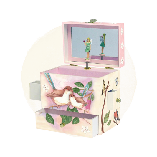 sweet fairy wrens music box open