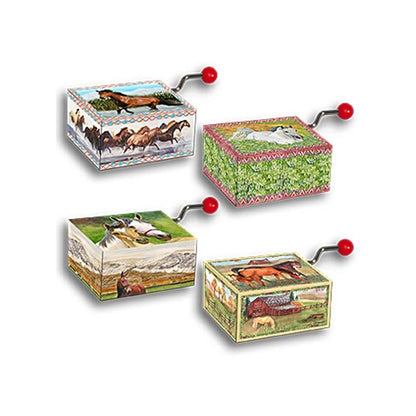 MM216 Horse Music Box Display -16 Pc Wholesale Christmas Gift