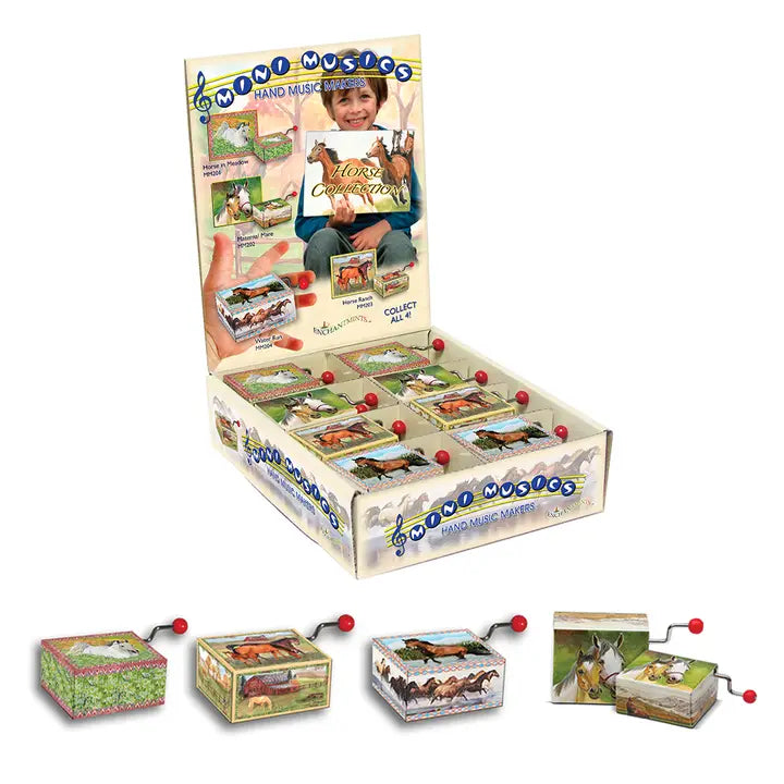 MM216 Horse Music Box Display -16 Pc Wholesale Christmas Gift