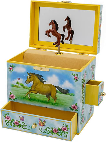 Wild & Free Musical Jewelry Box — Running Horses Keepsake