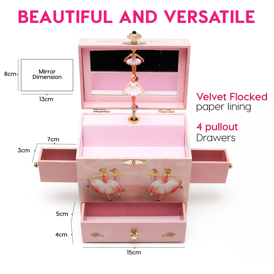 Ballerina Musical Jewelry Box — Spinning Dancer Girls Gift