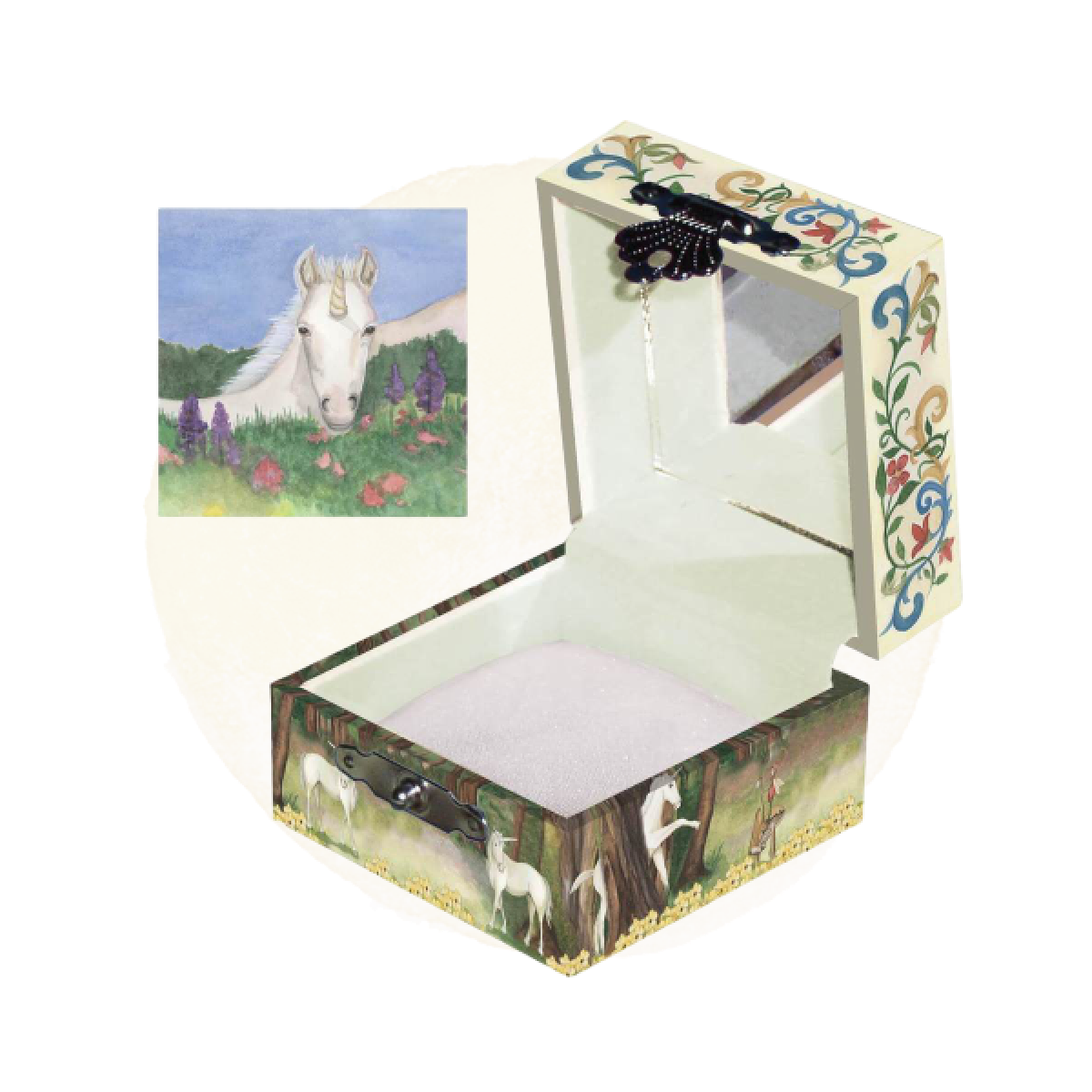 Unicorn tiny treasure box open